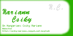 mariann csiky business card